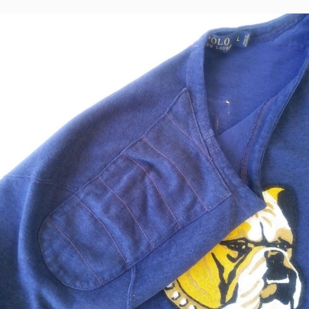 Ralph Lauren Polo 'Bulldog' Crewneck Rugby Varsity Shirt - Picture 7 of 9